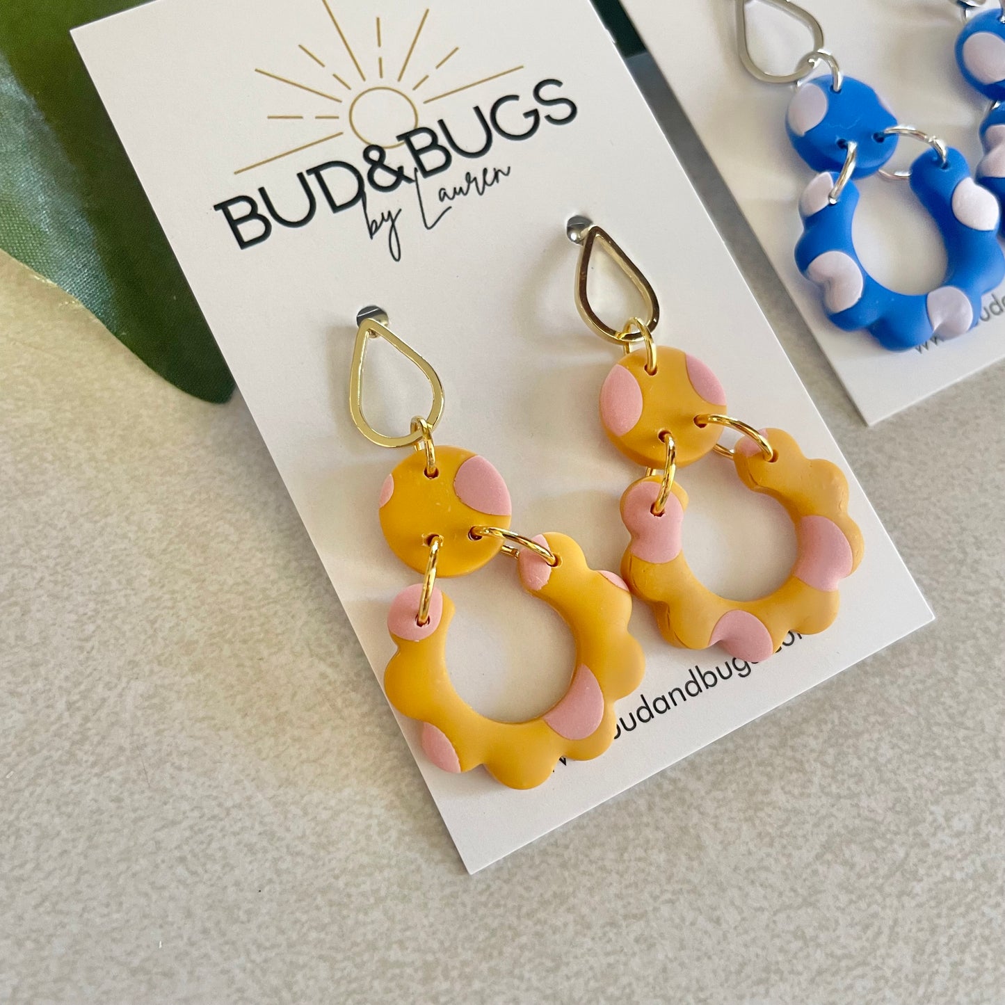 Scalloped Polka Dot Dangles