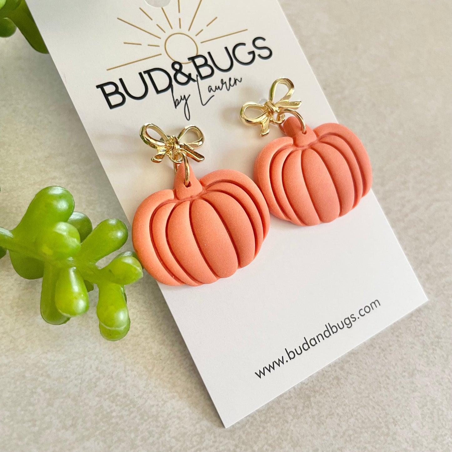 Bow Pumpkin Drop Earrings