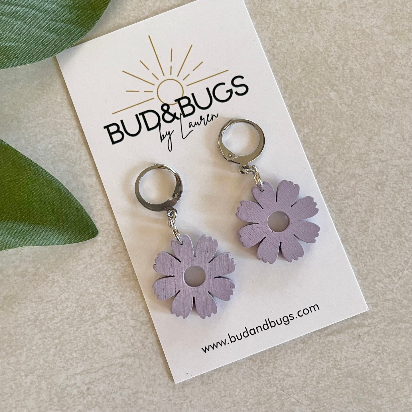 Wooden Floral Huggies