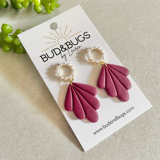 Pearl Plum Drop Earrings