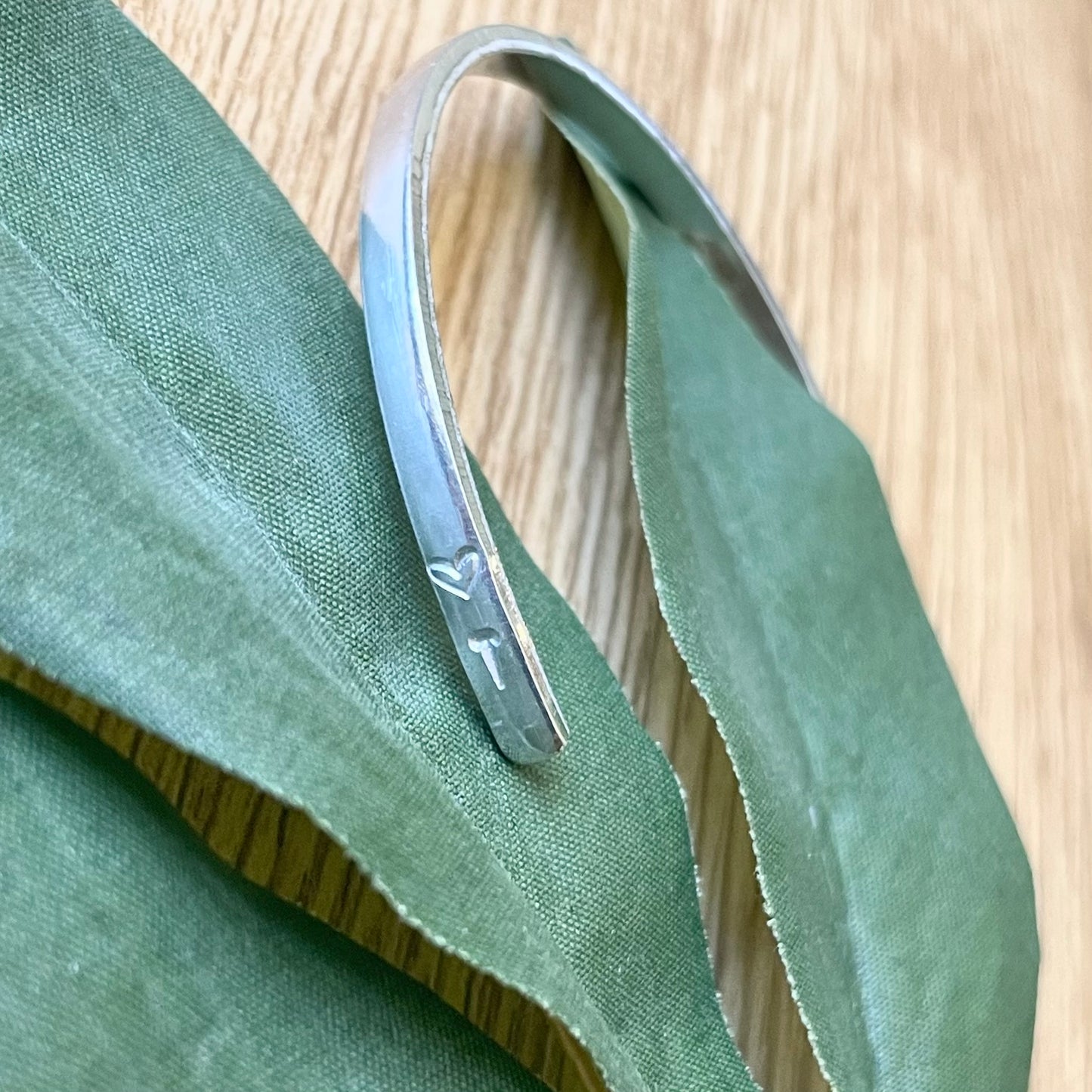 Initial Heart Cuff Bangle