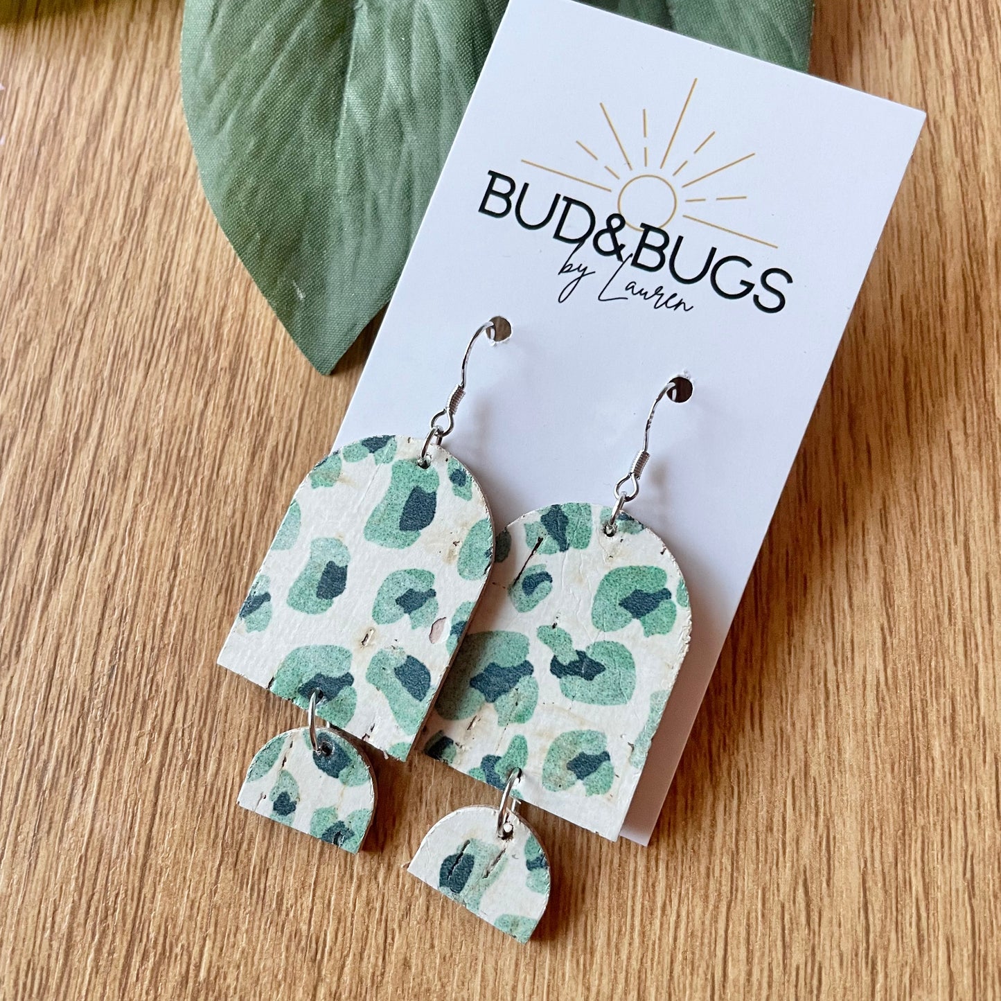 Teal Cheetah Dangles