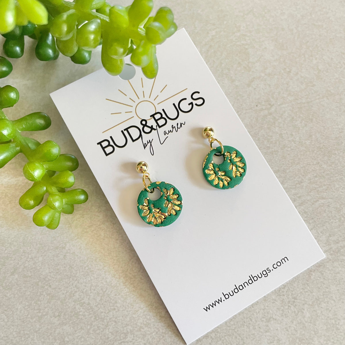 Gold Foil Mini Green Drops